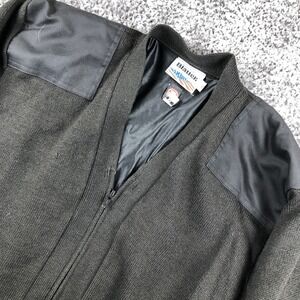 Blauer Sweater Mens XL Black Full Zip V-Neck Windstopper Lined Uniform Knit